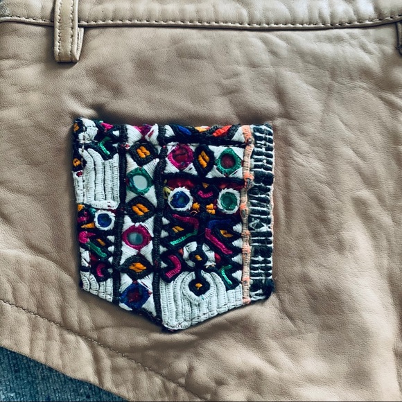 Spell & The Gypsy Festival Burning Man Coachella Embroidered Leather Shorts Boho - Picture 5 of 7